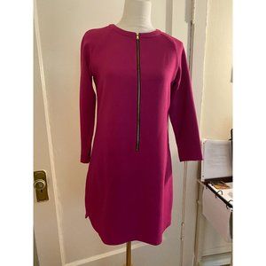 Rachel Roy dress shift Fuschia zip front Medium M